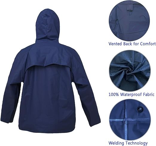 Complete Rain Suit with Carry Bag Raincoat- (Free Size) (Blue)