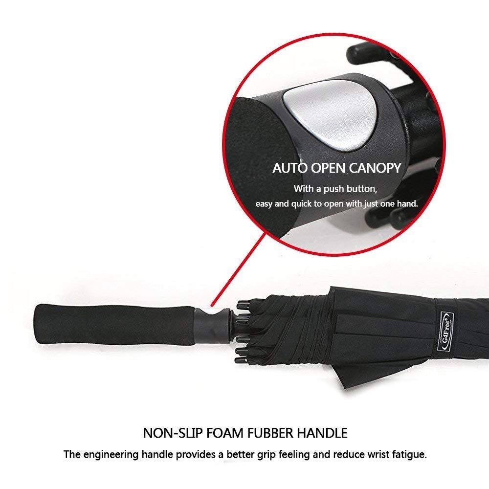 Oversized Golf Umbrella – Windproof, Waterproof, Double Canopy with Auto Open for All-Weather Protection