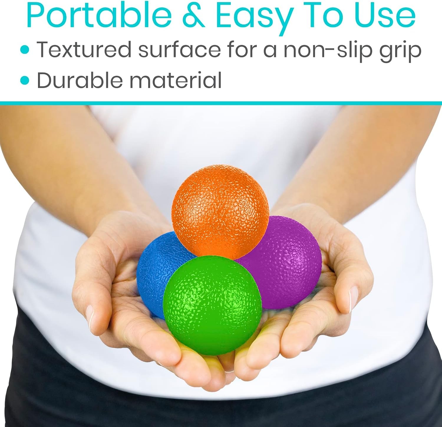 Silicone Therapy Balls for Stress Relief, Grip Strengthening and Finger Exercise - Ideal for Physical Therapy and Hand Rehabilitation