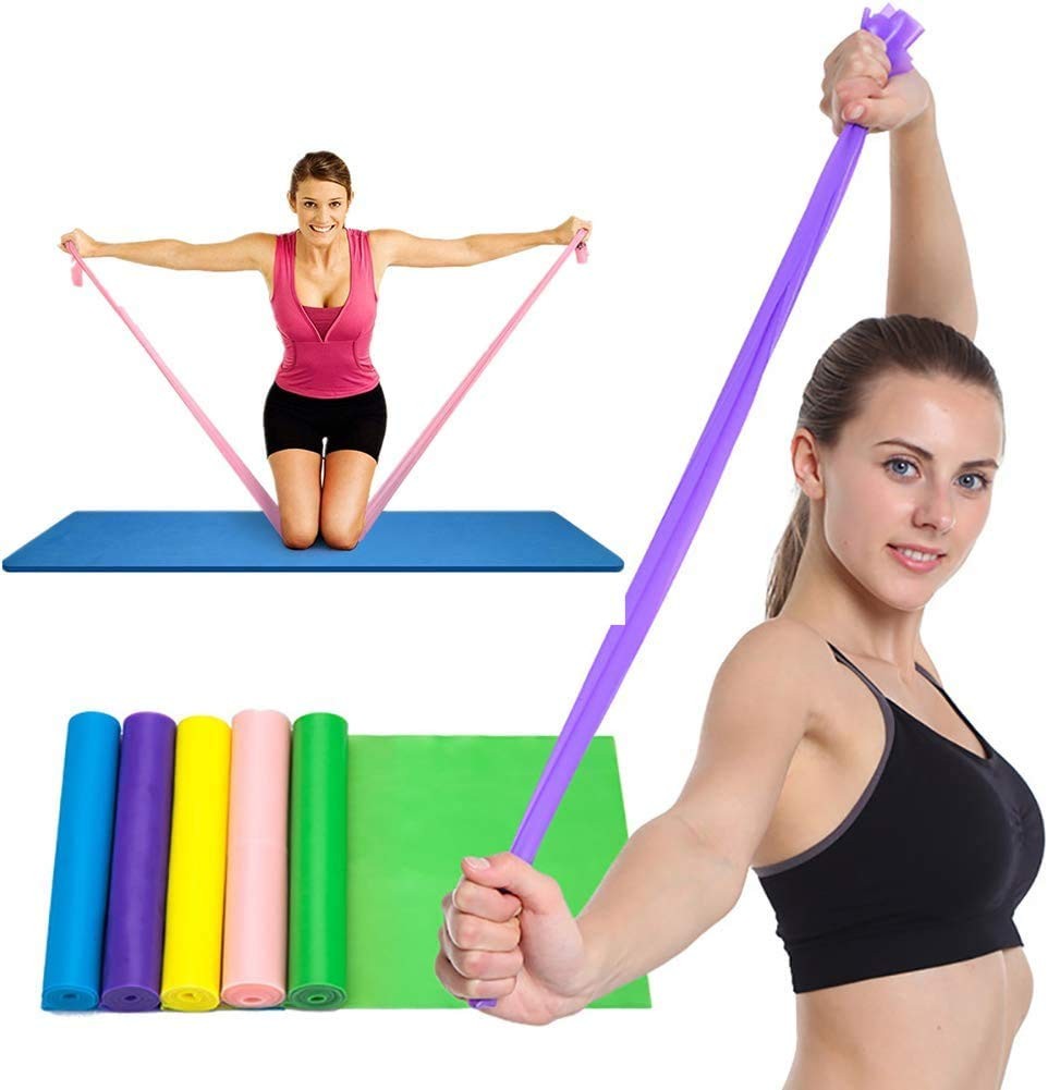 Professional elastic exercise bands for strength training and rehab